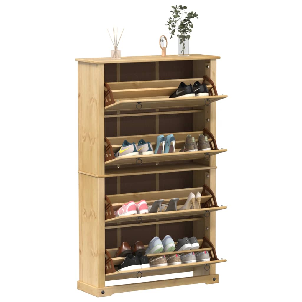 vidaXL Szafka na buty Corona, 99x32x163,5 cm, lite drewno sosnowe