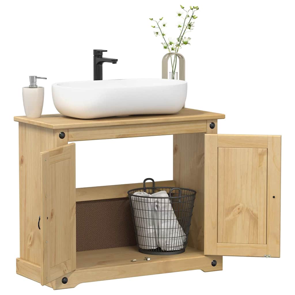 vidaXL Szafka pod umywalkę Corona, 73x33x60 cm, lite drewno sosnowe