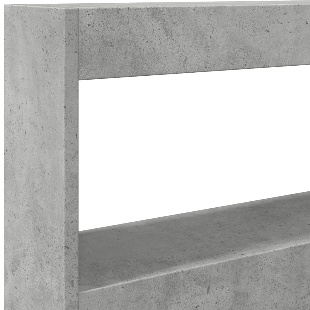 vidaXL Zagłówek z półkami i LED, szarość betonu, 100x17x102 cm