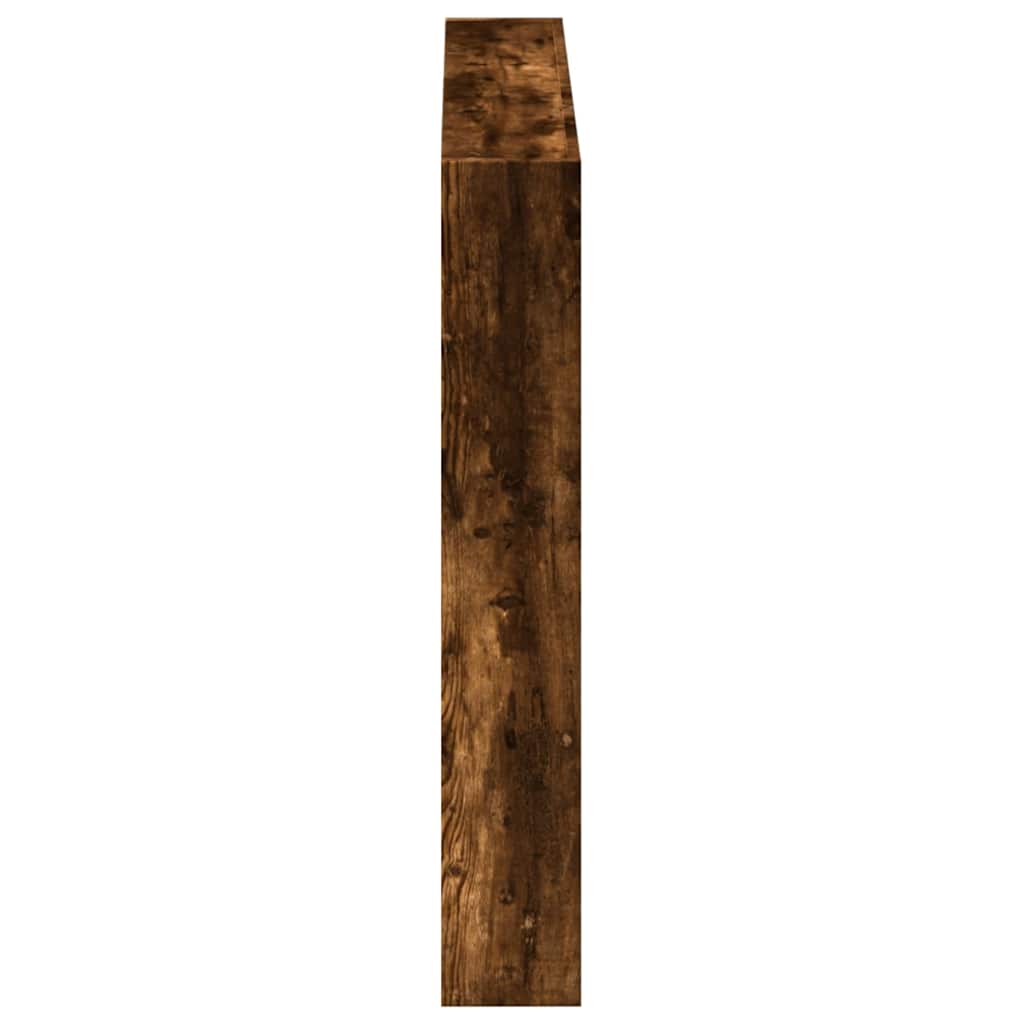vidaXL Zagłówek z półkami i LED, przydymiony dąb, 100x17x102 cm