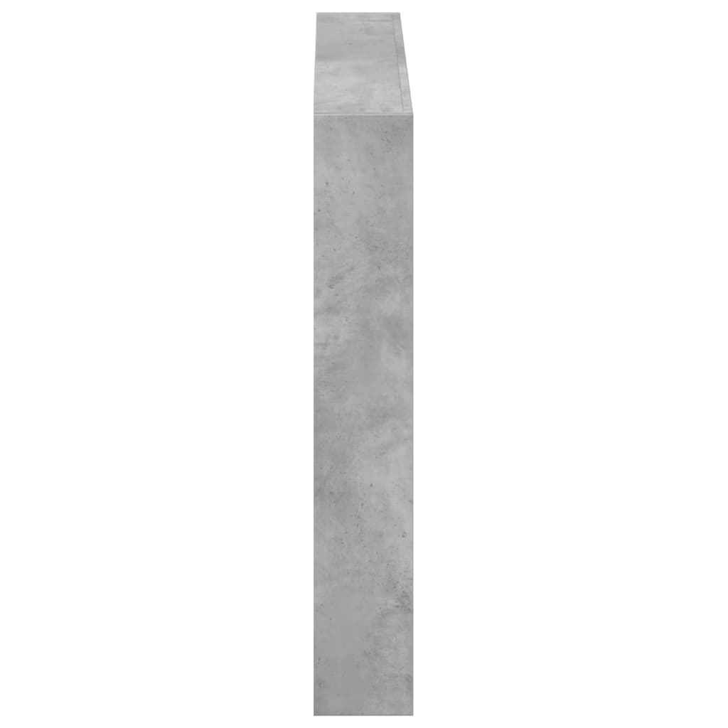 vidaXL Zagłówek z półkami i LED, szarość betonu, 120x17x102 cm