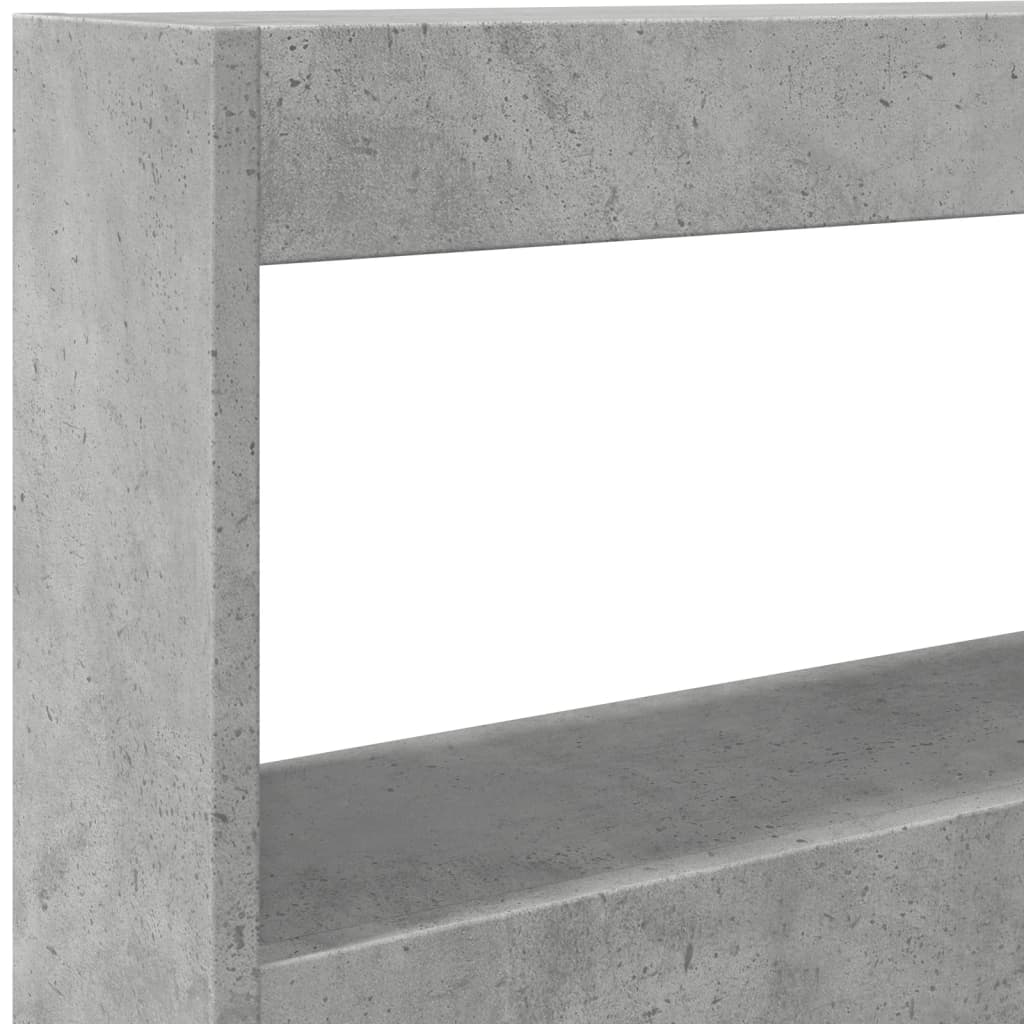 vidaXL Zagłówek z półkami i LED, szarość betonu, 120x17x102 cm