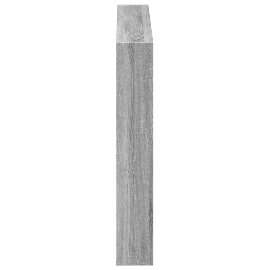 vidaXL Zagłówek z półkami i LED, szary dąb sonoma, 120x17x102 cm