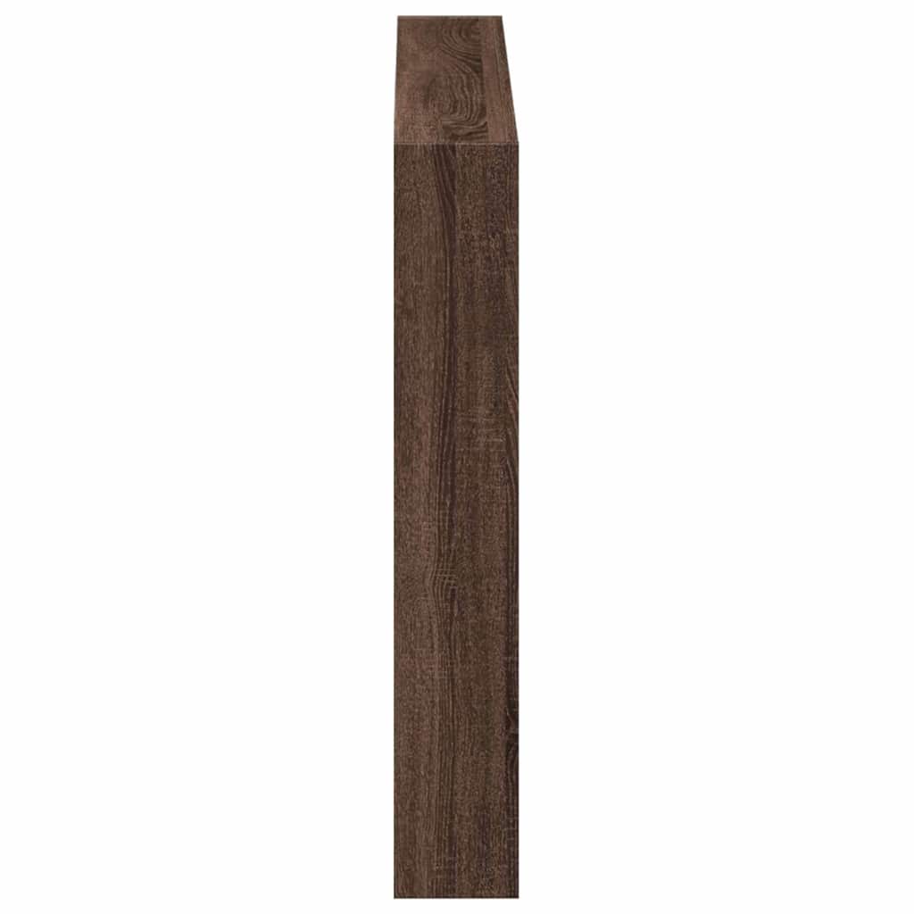 vidaXL Zagłówek z półkami i LED, brązowy dąb, 120x17x102 cm
