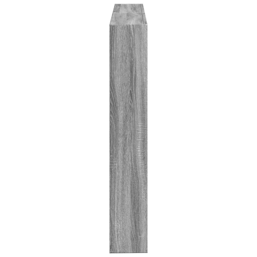 vidaXL Zagłówek z półkami i LED, szary dąb sonoma, 140x17x102 cm