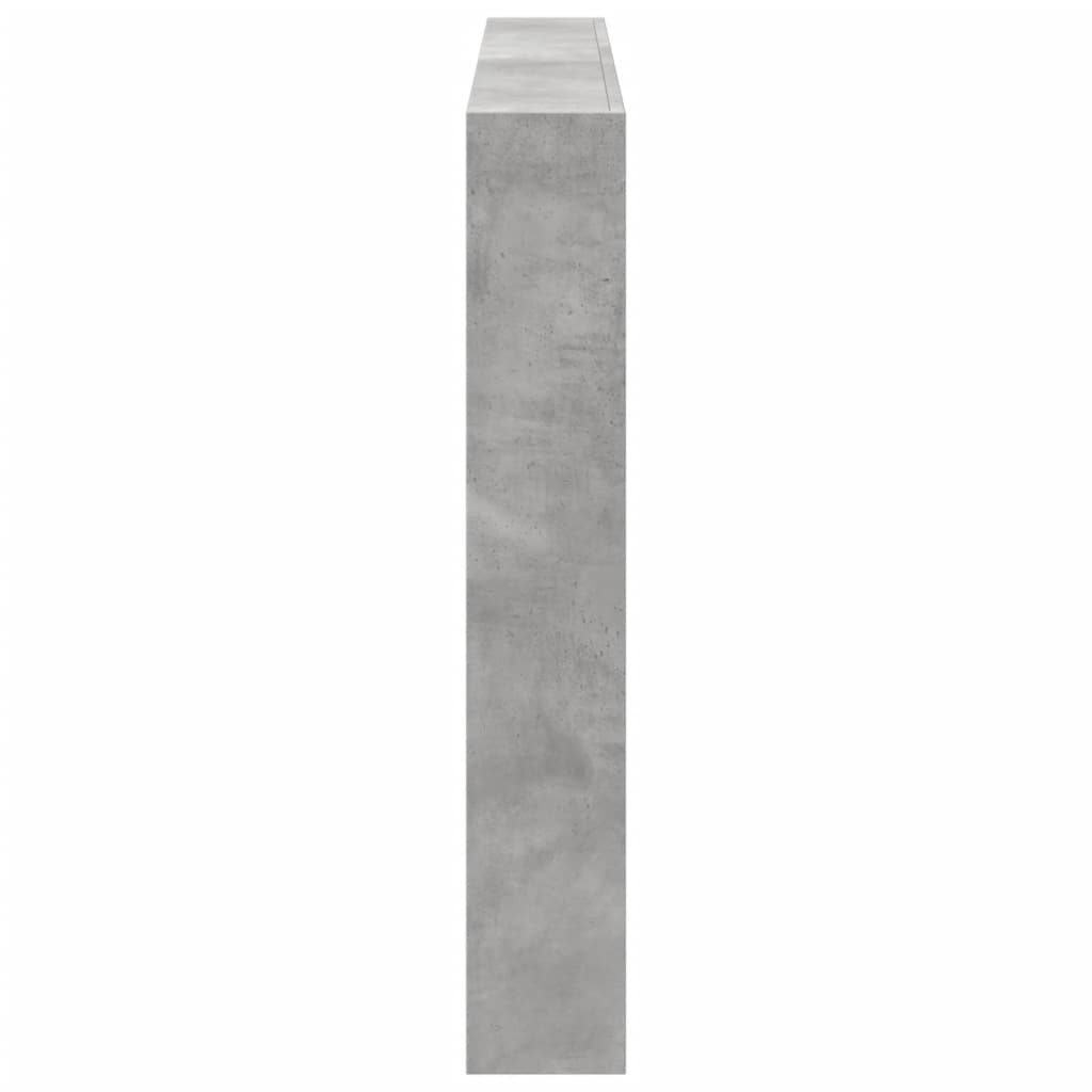 vidaXL Zagłówek z półkami i LED, szarość betonu, 160x17x102 cm
