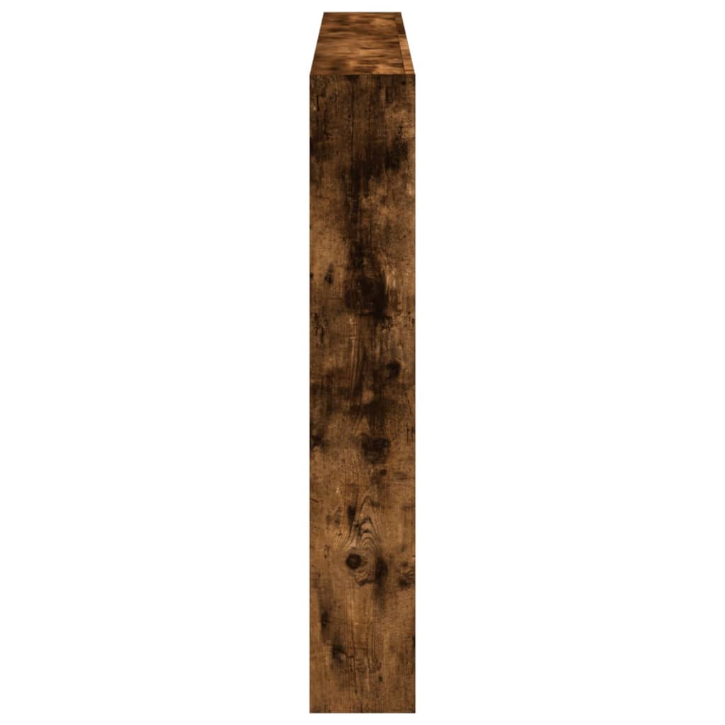 vidaXL Zagłówek z półkami i LED, przydymiony dąb, 160x17x102 cm