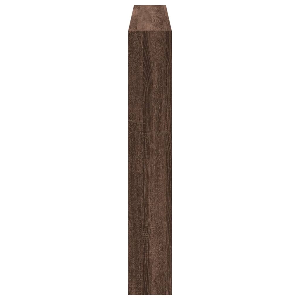 vidaXL Zagłówek z półkami i LED, brązowy dąb, 160x17x102 cm