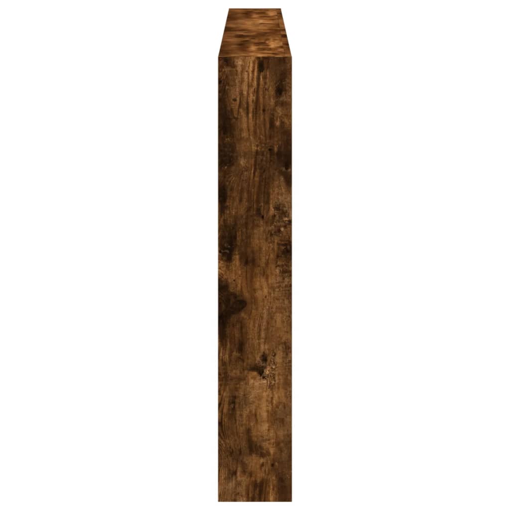 vidaXL Zagłówek z półkami i LED, przydymiony dąb, 180x17x102 cm