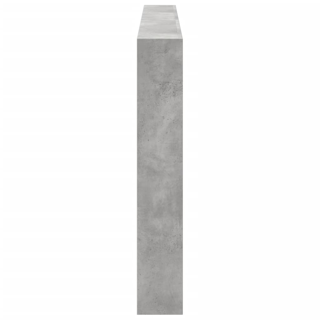 vidaXL Zagłówek z półkami i LED, szarość betonu, 200x17x102 cm