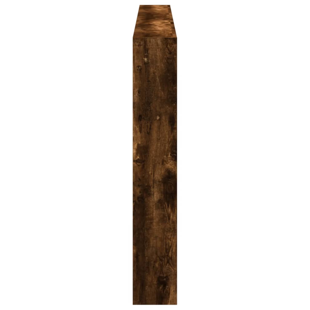 vidaXL Zagłówek z półkami i LED, przydymiony dąb, 200x17x102 cm