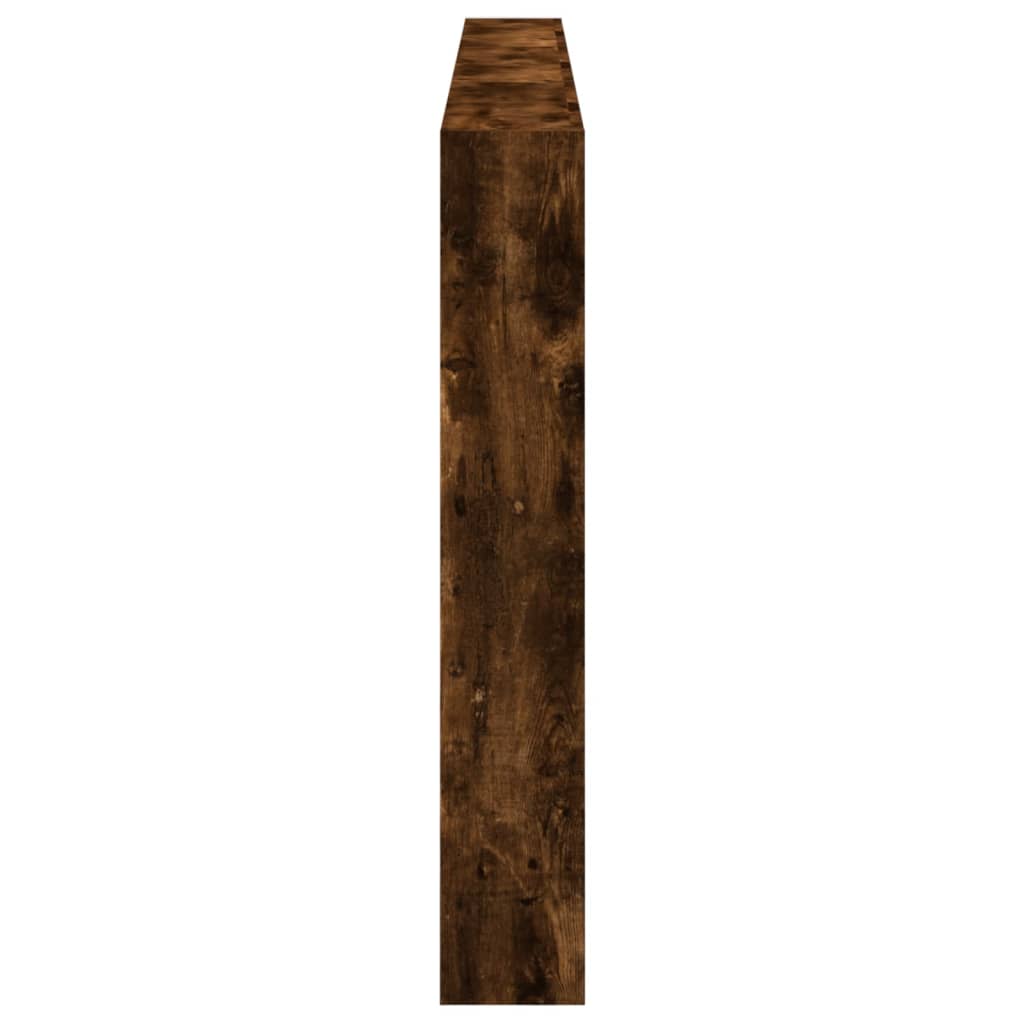 vidaXL Zagłówek z półkami i LED, przydymiony dąb, 220x17x102 cm
