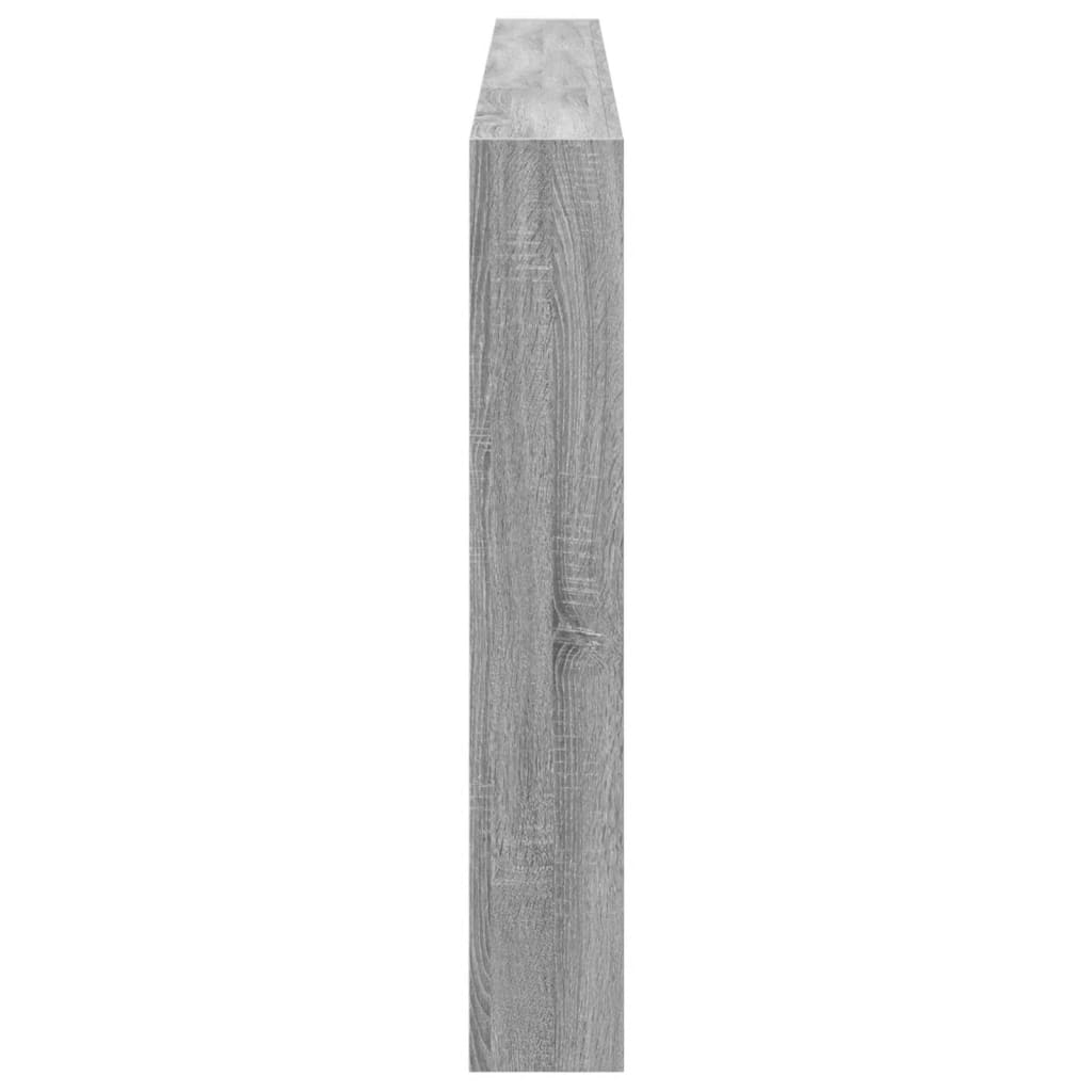 vidaXL Zagłówek z półkami i LED, szary dąb sonoma, 220x17x102 cm