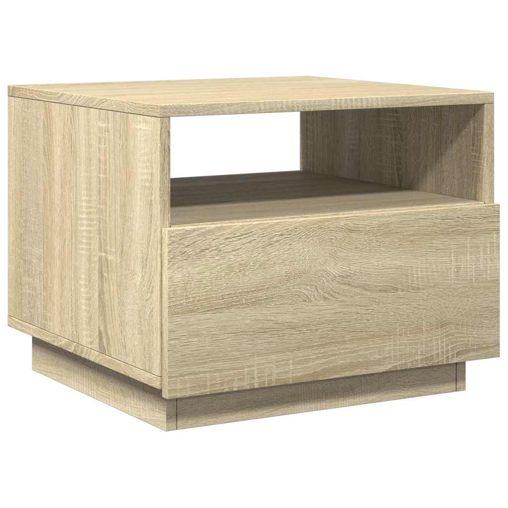 vidaXL Stolik kawowy z podświetleniem LED, dąb sonoma, 50x49x40 cm