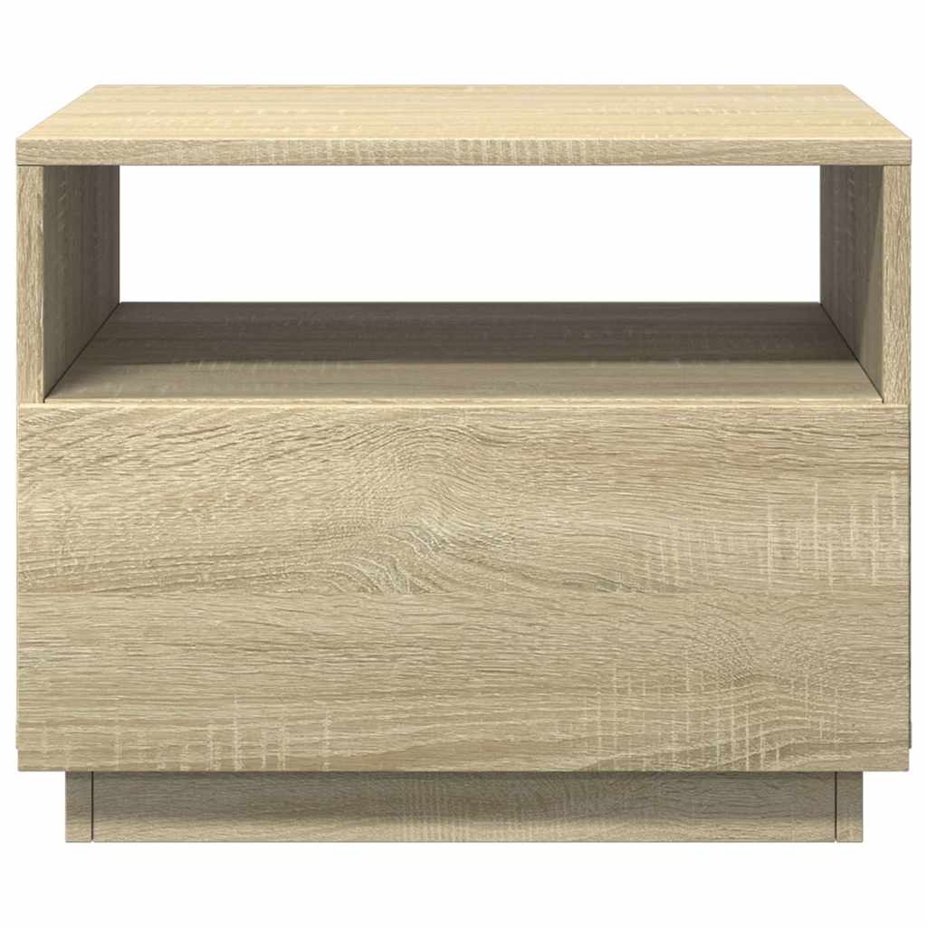 vidaXL Stolik kawowy z podświetleniem LED, dąb sonoma, 50x49x40 cm