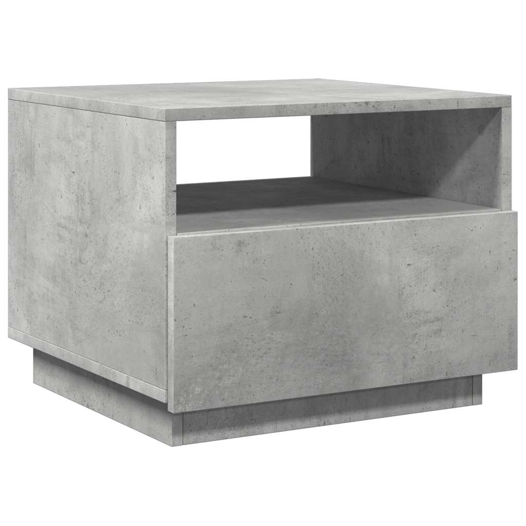 vidaXL Stolik kawowy z podświetleniem LED, szarość betonu, 50x49x40 cm