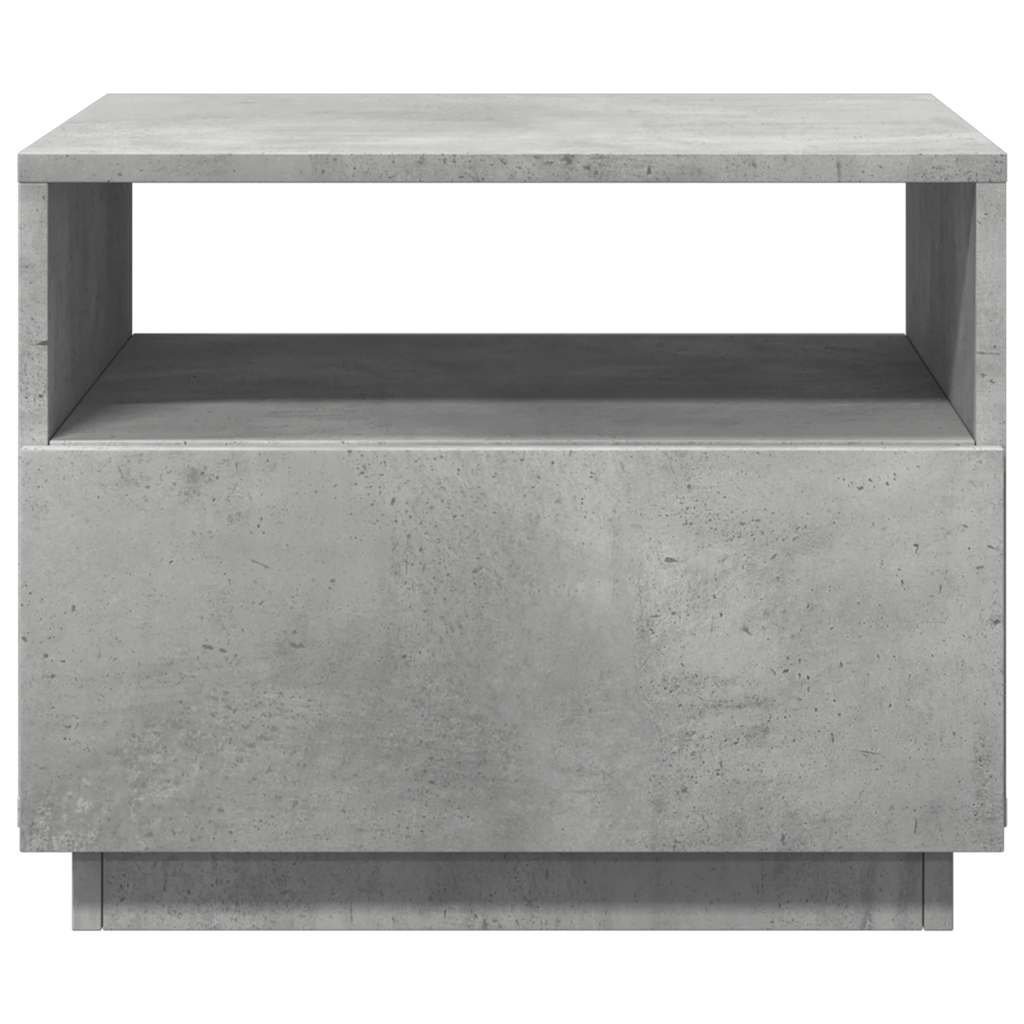 vidaXL Stolik kawowy z podświetleniem LED, szarość betonu, 50x49x40 cm