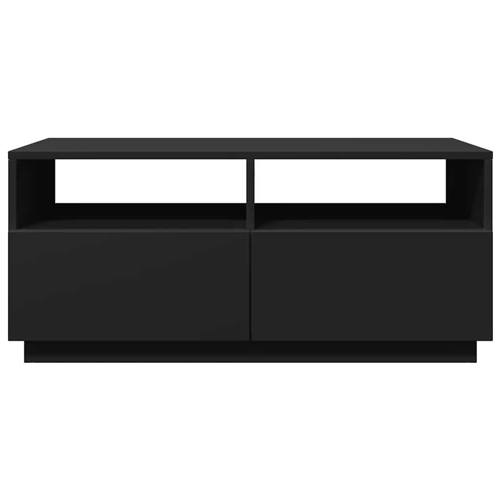 vidaXL Stolik kawowy z podświetleniem LED, czarny, 90x49x40 cm