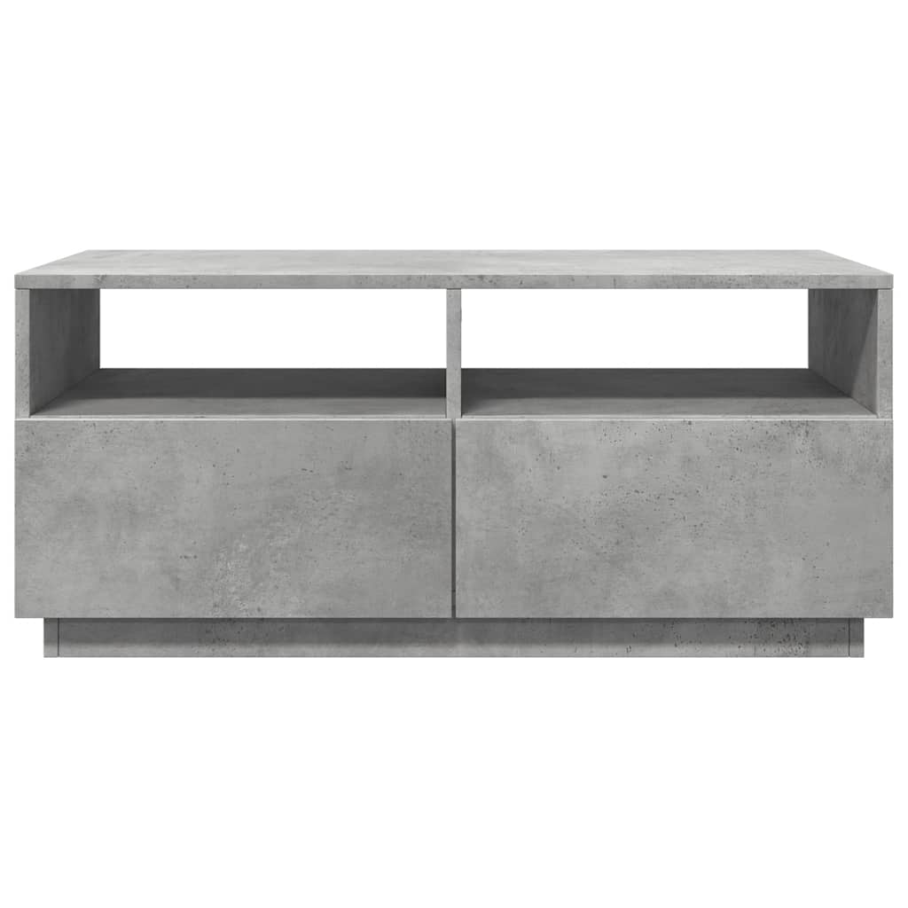 vidaXL Stolik kawowy z oświetleniem LED, szarość betonu, 90x49x40 cm