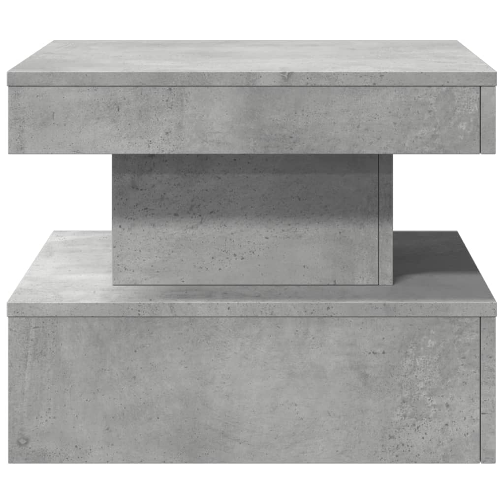 vidaXL Stolik kawowy z podświetleniem LED, szarość betonu, 50x50x40 cm