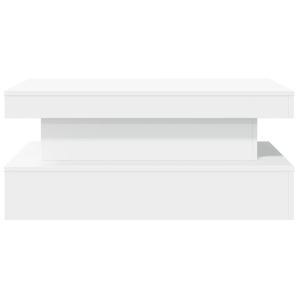 vidaXL Stolik kawowy z oświetleniem LED, biały, 90x50x40 cm