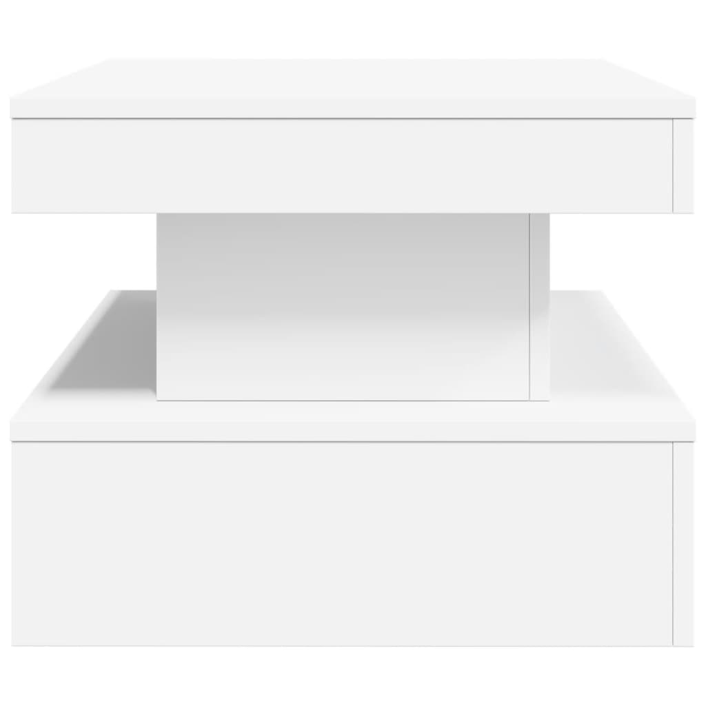 vidaXL Stolik kawowy z oświetleniem LED, biały, 90x50x40 cm