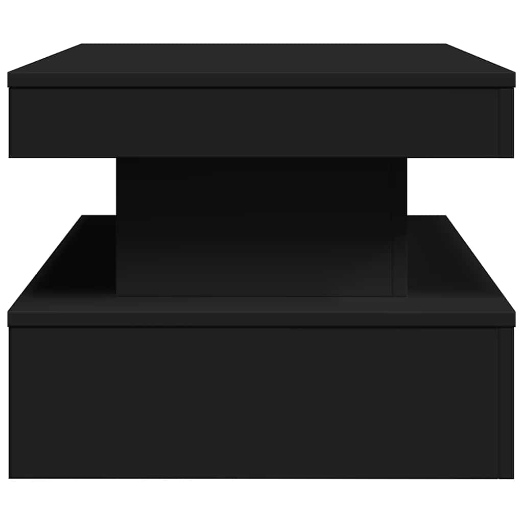 vidaXL Stolik kawowy z oświetleniem LED, czarny, 90x50x40 cm