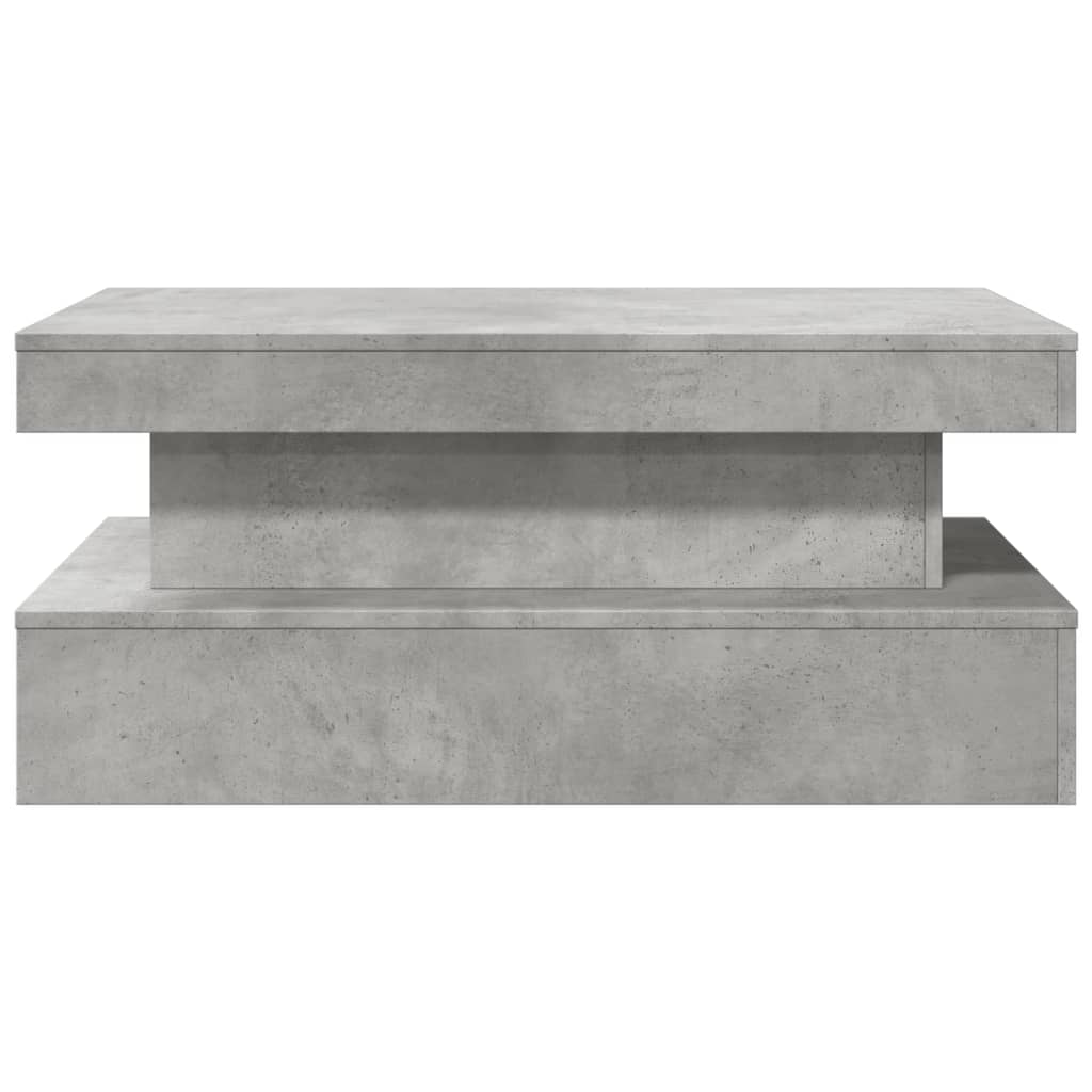 vidaXL Stolik kawowy z oświetleniem LED, szarość betonu, 90x50x40 cm
