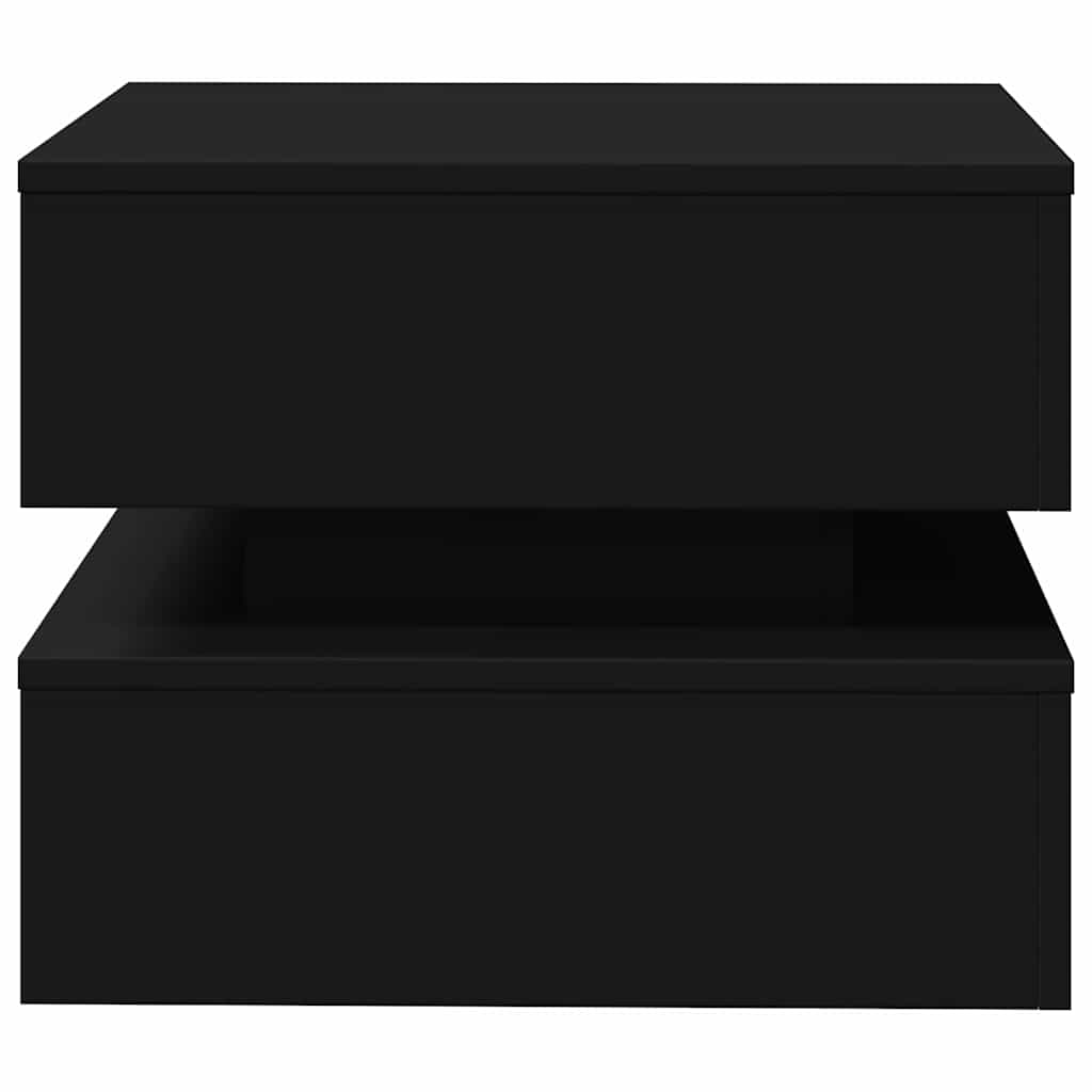 vidaXL Stolik kawowy z oświetleniem LED, czarny, 50x50x40 cm