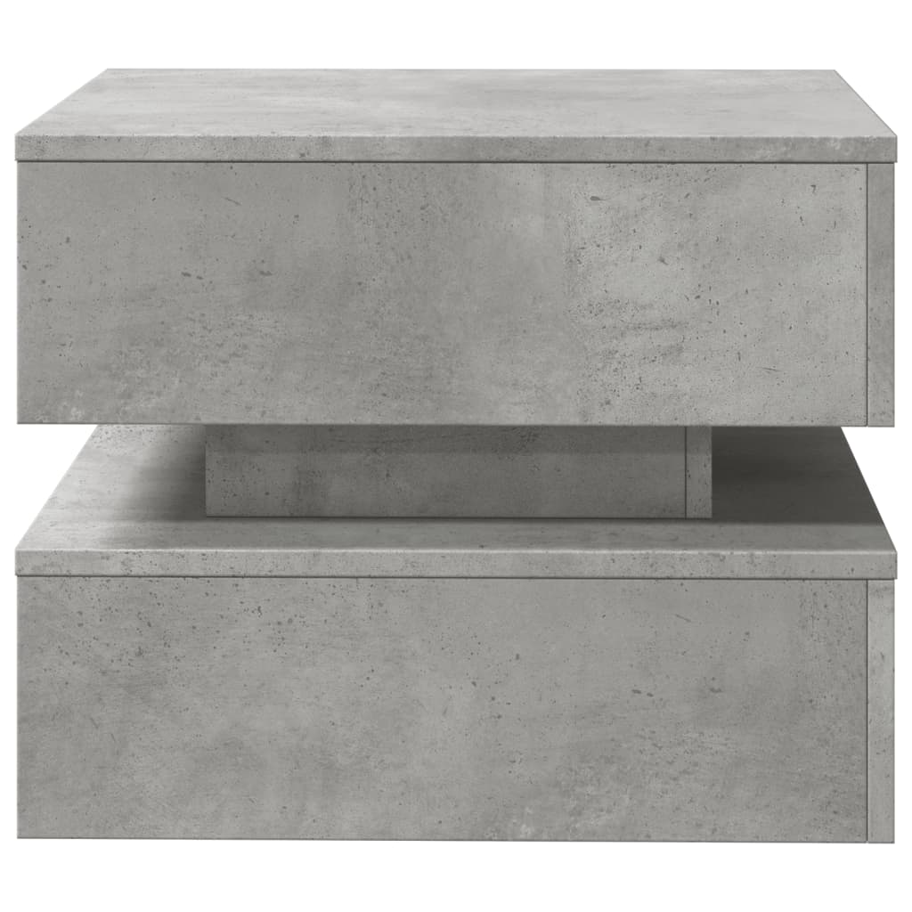 vidaXL Stolik kawowy z podświetleniem LED, szarość betonu, 50x50x40 cm