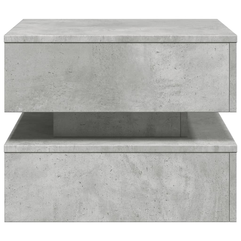 vidaXL Stolik kawowy z podświetleniem LED, szarość betonu, 50x50x40 cm