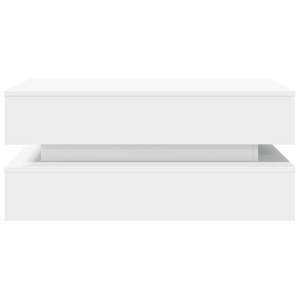 vidaXL Stolik kawowy z oświetleniem LED, biały, 90x50x40 cm