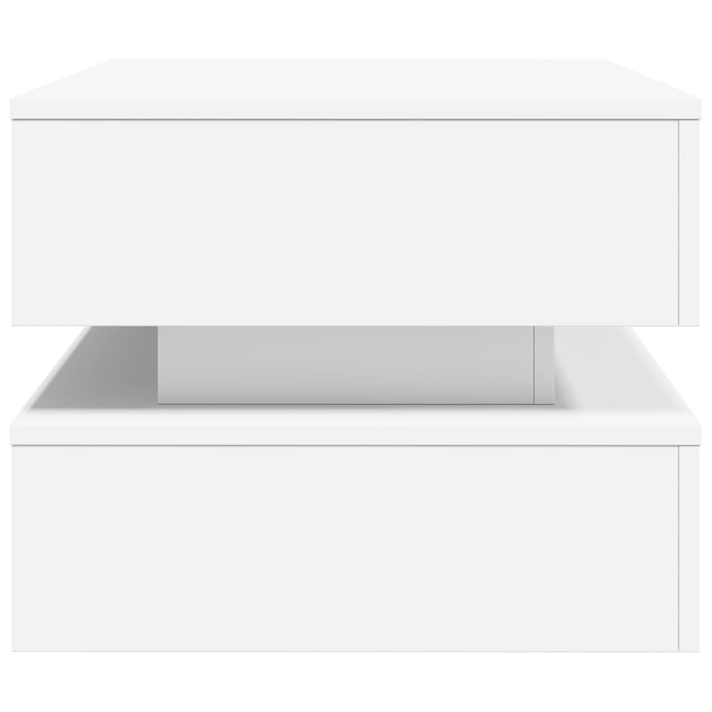 vidaXL Stolik kawowy z oświetleniem LED, biały, 90x50x40 cm