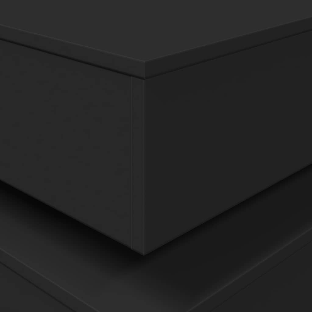 vidaXL Stolik kawowy z oświetleniem LED, czarny, 90x50x40 cm