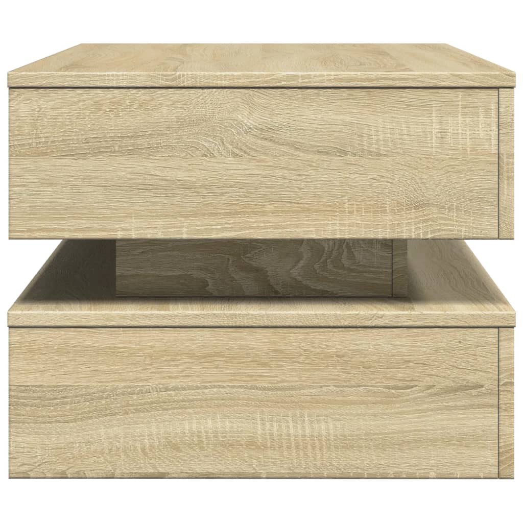 vidaXL Stolik kawowy z oświetleniem LED, dąb sonoma, 90x50x40 cm