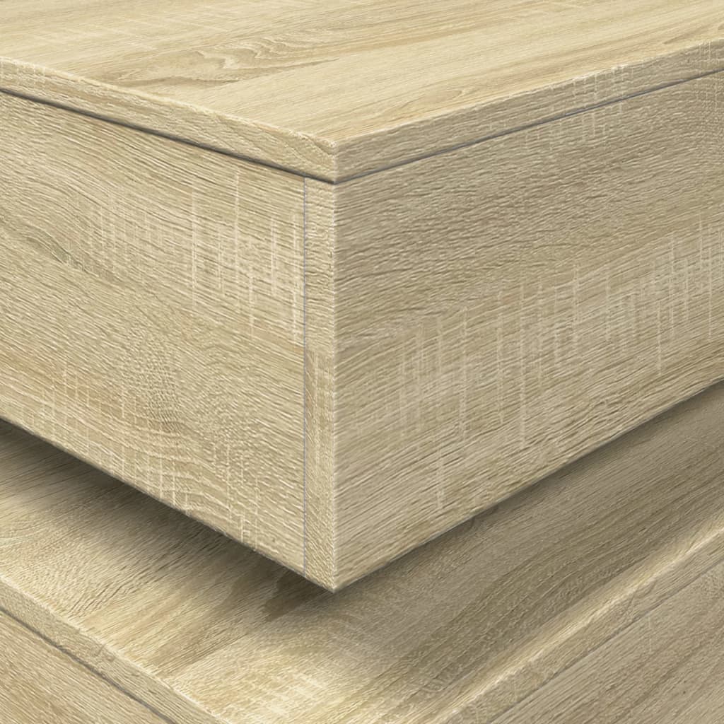 vidaXL Stolik kawowy z oświetleniem LED, dąb sonoma, 90x50x40 cm