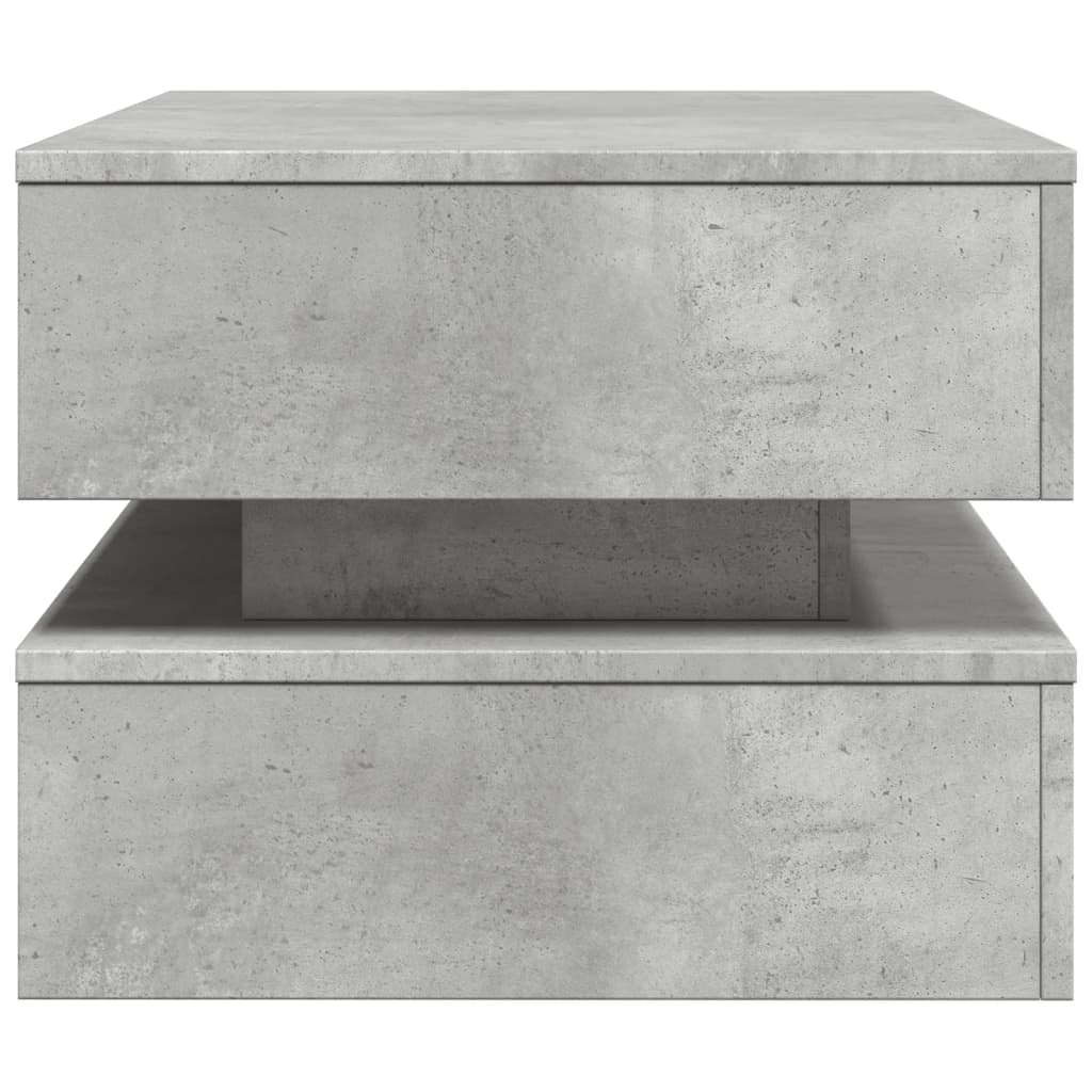 vidaXL Stolik kawowy z oświetleniem LED, szarość betonu, 90x50x40 cm