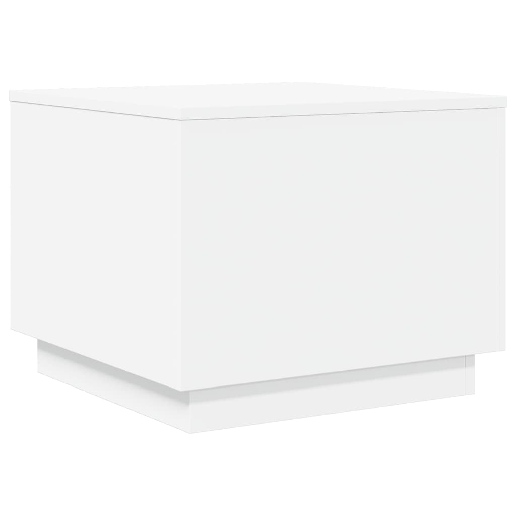 vidaXL Stolik kawowy z oświetleniem LED, biały, 50x50x40 cm