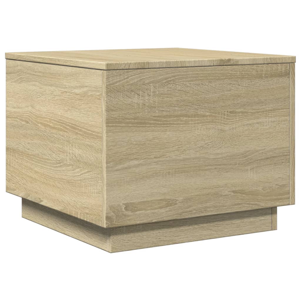vidaXL Stolik kawowy z podświetleniem LED, dąb sonoma, 50x50x40 cm