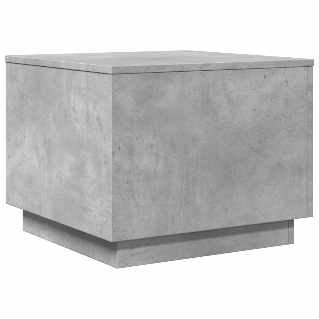 vidaXL Stolik kawowy z podświetleniem LED, szarość betonu, 50x50x40 cm