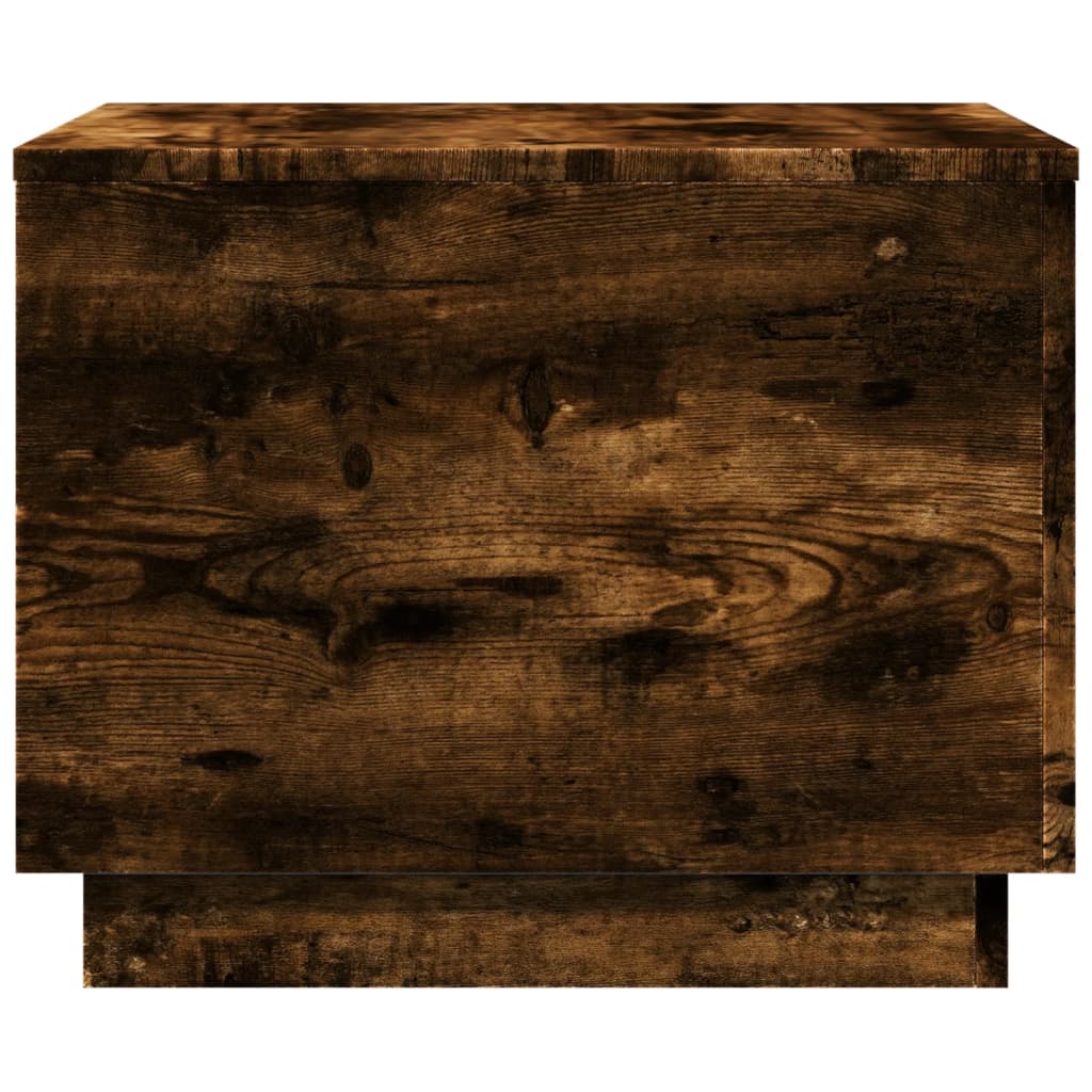 vidaXL Stolik kawowy z oświetleniem LED, przydymiony dąb, 50x50x40 cm