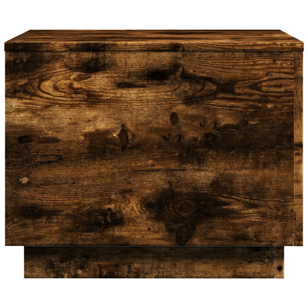 vidaXL Stolik kawowy z oświetleniem LED, przydymiony dąb, 50x50x40 cm