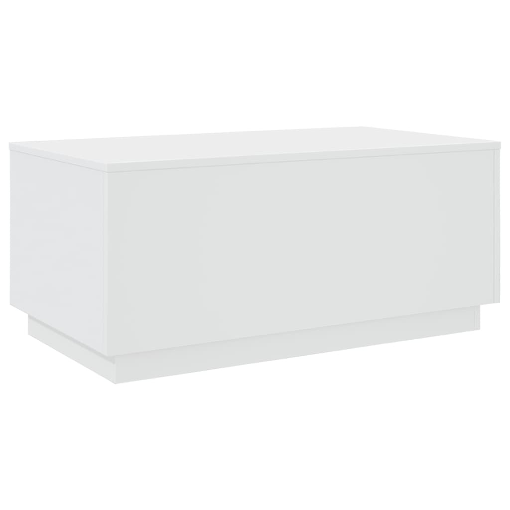 vidaXL Stolik kawowy z oświetleniem LED, biały, 90x50x40 cm