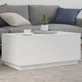 vidaXL Stolik kawowy z oświetleniem LED, biały, 90x50x40 cm