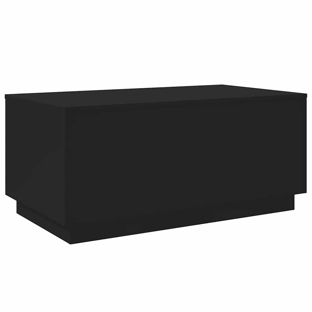 vidaXL Stolik kawowy z oświetleniem LED, czarny, 90x50x40 cm