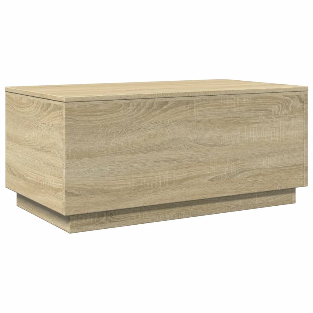 vidaXL Stolik kawowy z oświetleniem LED, dąb sonoma, 90x50x40 cm