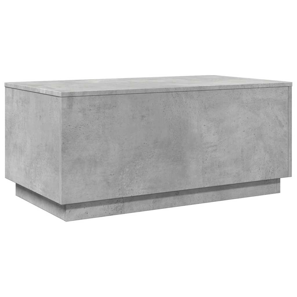 vidaXL Stolik kawowy z oświetleniem LED, szarość betonu, 90x50x40 cm