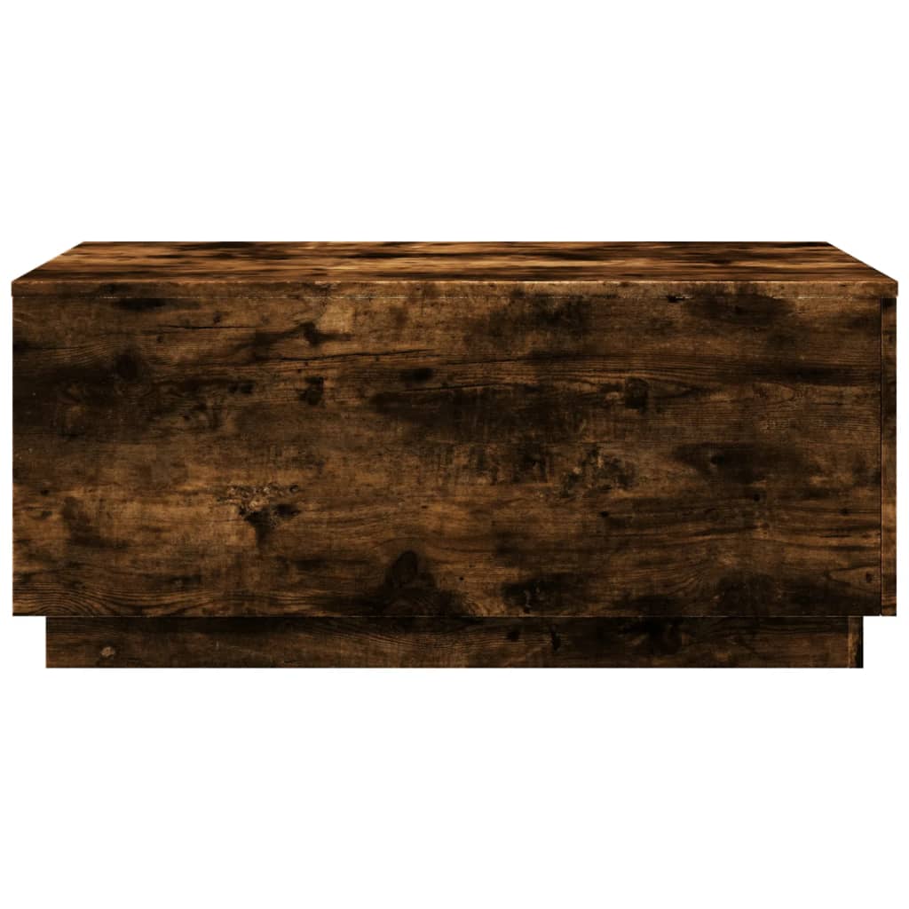 vidaXL Stolik kawowy z oświetleniem LED, przydymiony dąb, 90x50x40 cm