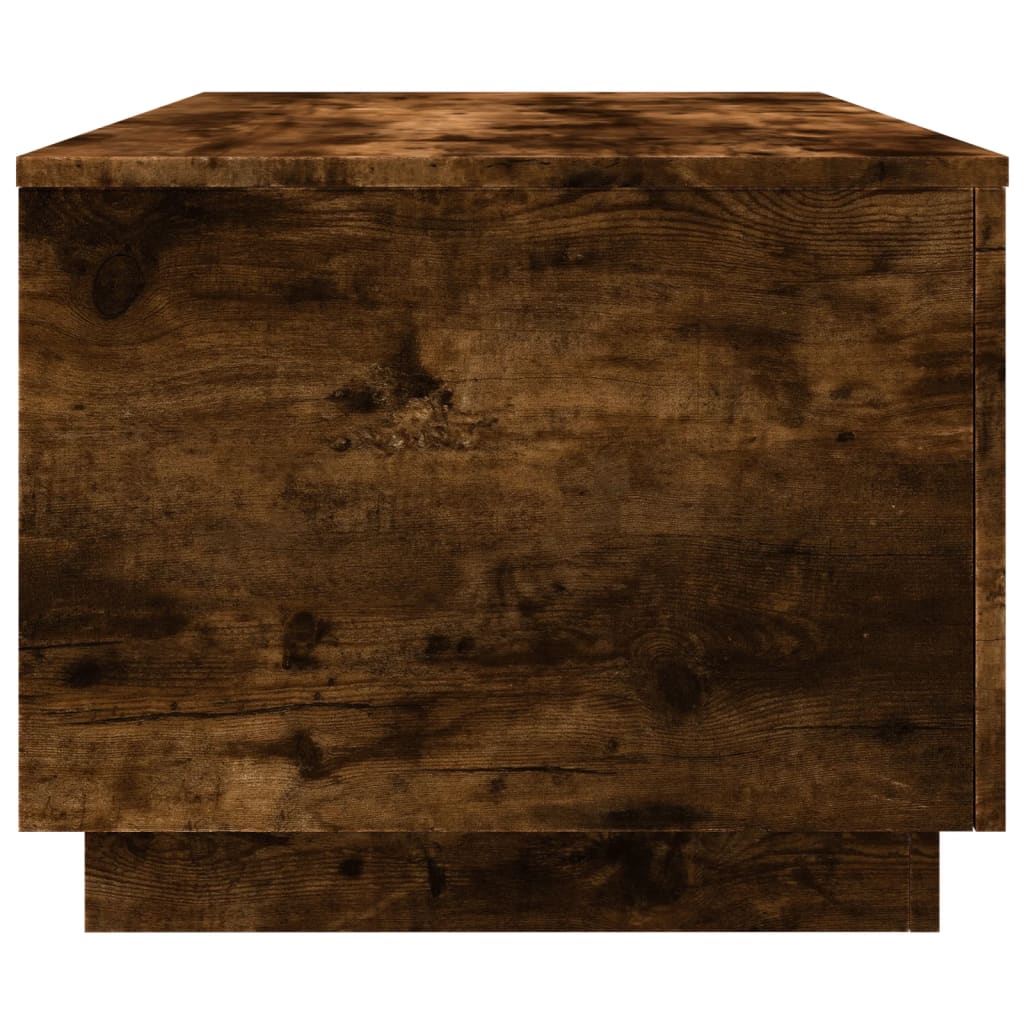 vidaXL Stolik kawowy z oświetleniem LED, przydymiony dąb, 90x50x40 cm