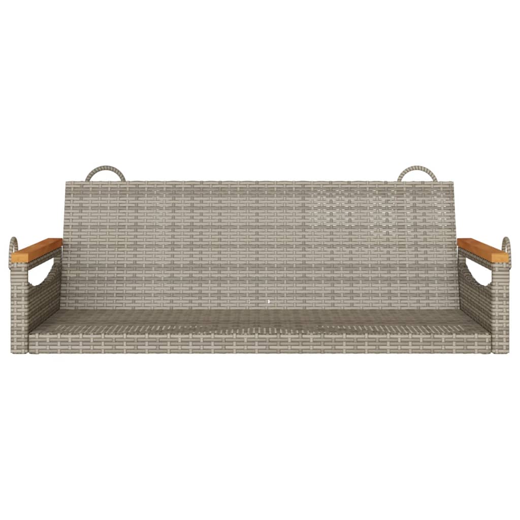 vidaXL Ławka bujana, szara, 109x62x40 cm, polirattan